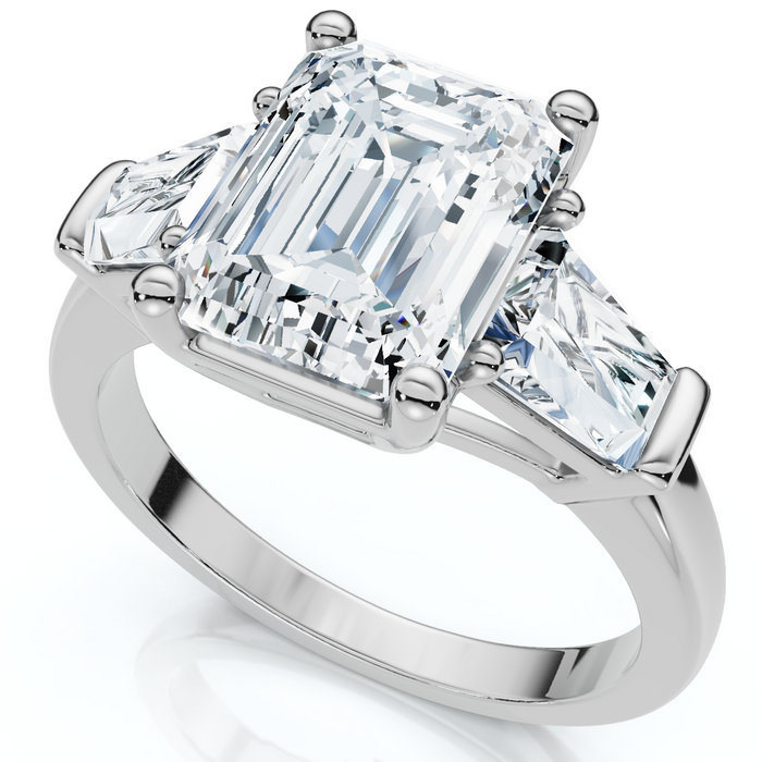 Certified 4Ct Randi Emerald Diamond Engagement Ring 14k Gold or PT Lab Grown