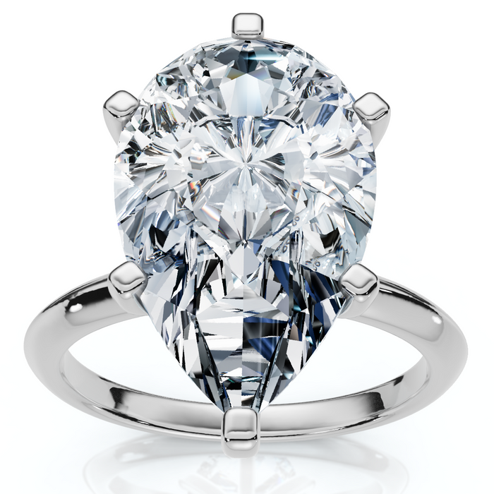 Certified 3Ct Pear Shape Solitaire Diamond Engagement Ring 6-Prong Lab Grown