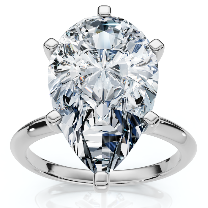 Certified 5Ct Pear Solitaire Diamond Engagement Ring 14k Gold or PT Lab Grown