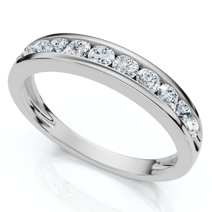 1/2Ct Diamond Wedding Ring Channel Set Lab Grown EF/VS
