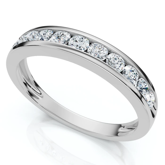 1/2Ct Diamond Wedding Ring Channel Set Lab Grown EF/VS