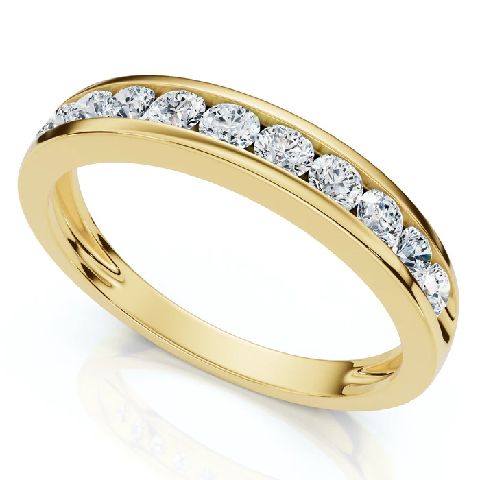 1/2Ct Diamond Wedding Ring Channel Set Lab Grown EF/VS