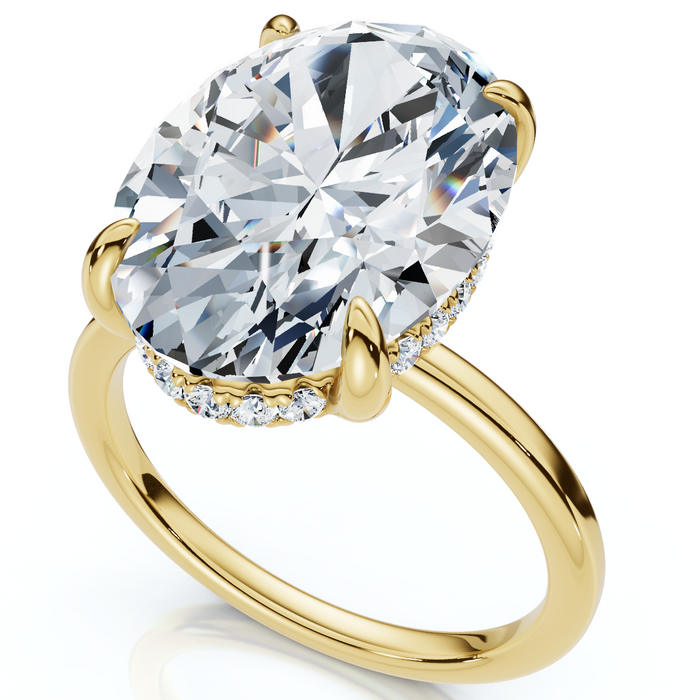 Certified 5.08CT Oval Diamond Hidden Halo Engagement Ring 14k Gold Lab Grown