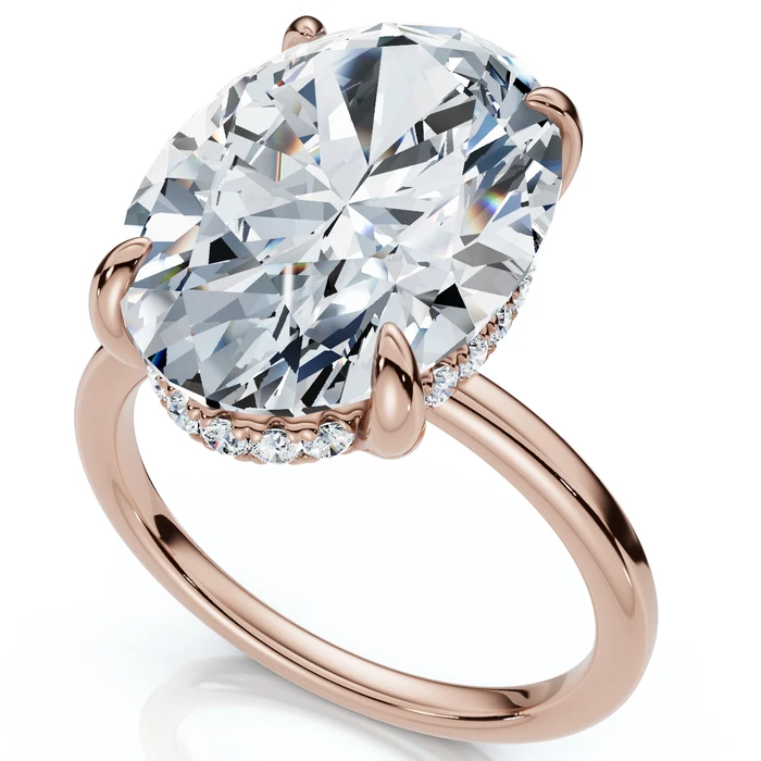 Certified 5.08CT Oval Diamond Hidden Halo Engagement Ring 14k Gold Lab Grown