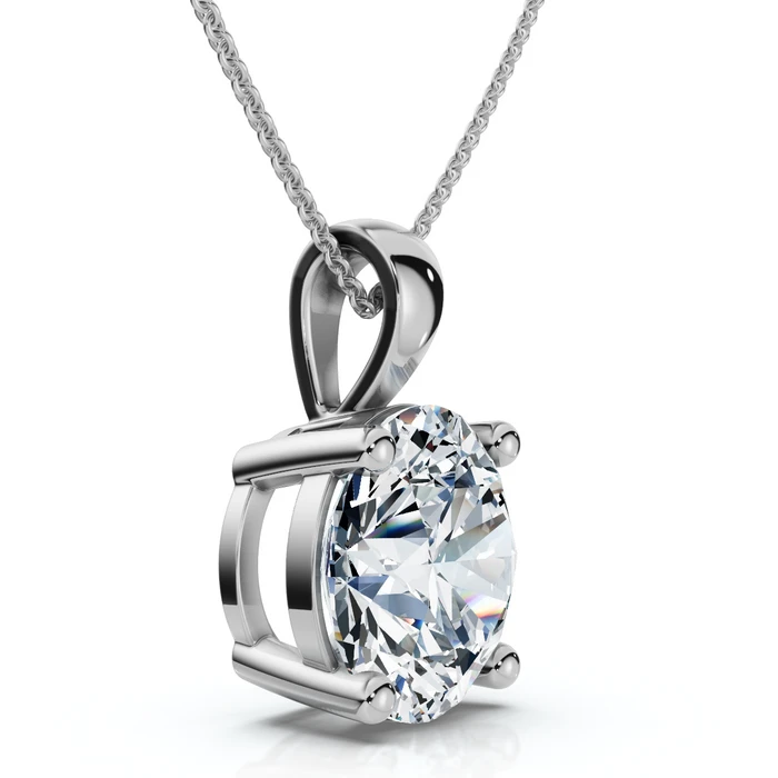 Certified 2.30Ct Diamond Solitaire Pendant 14k Gold 18" Necklace Lab Grown