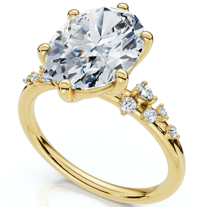 3 1/10Ct Doris Oval Diamond Engagement Ring 14k Gold Lab Grown