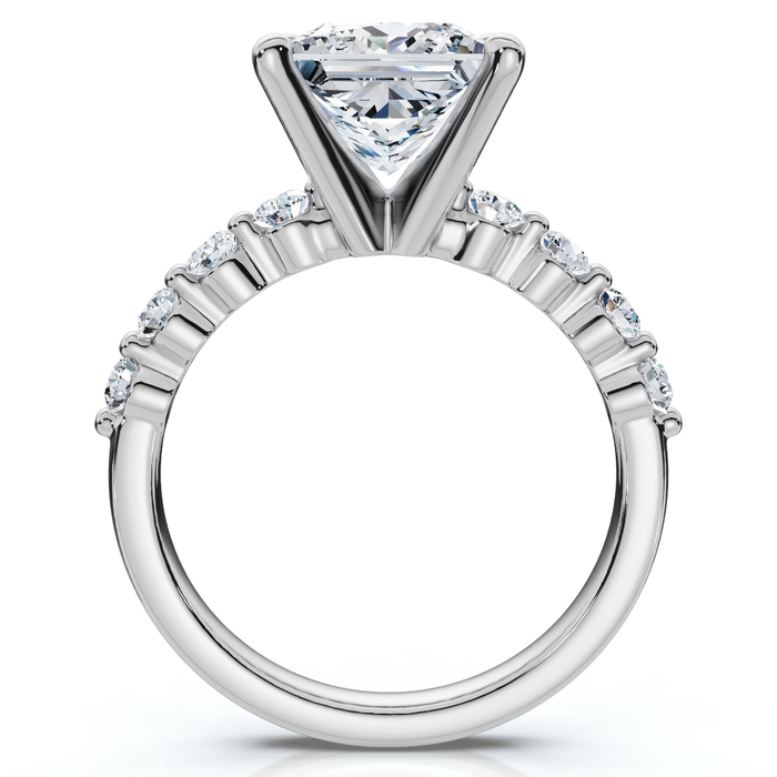 Certified Monica Princess Cut 3 1/2Ct Diamond Engagement Ring 14k Gold Lab Grown