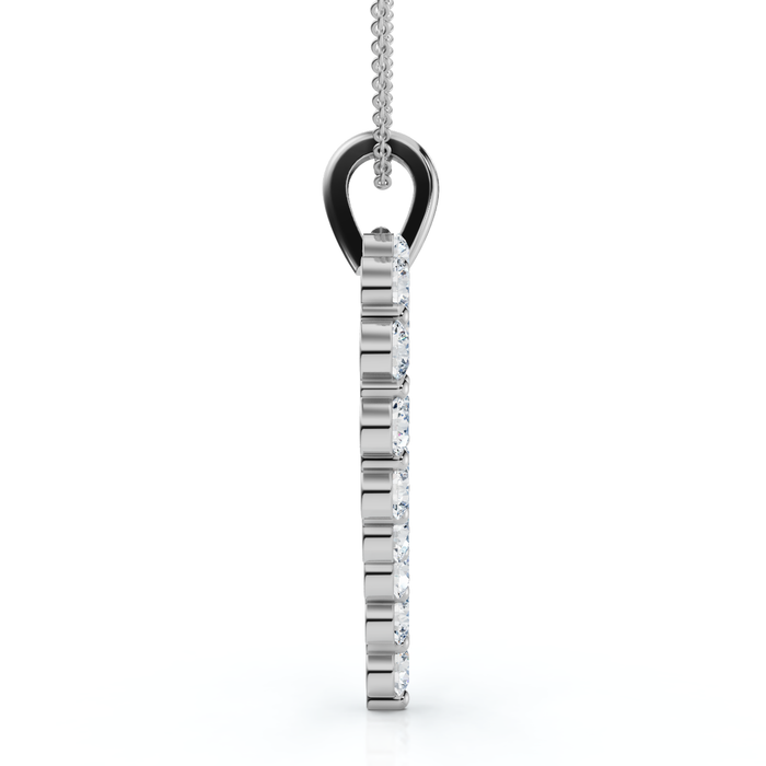1Ct Diamond Heart Pendant 10k Gold Lab Grown 18" Women's Necklace