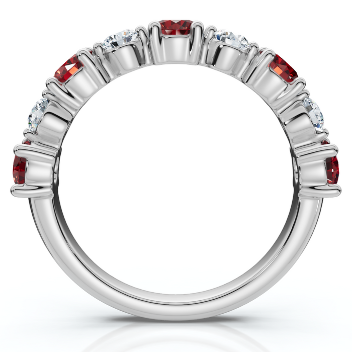 1Ct Sylvia Ruby & Diamond Anniversary Ring Gold Lab Grown