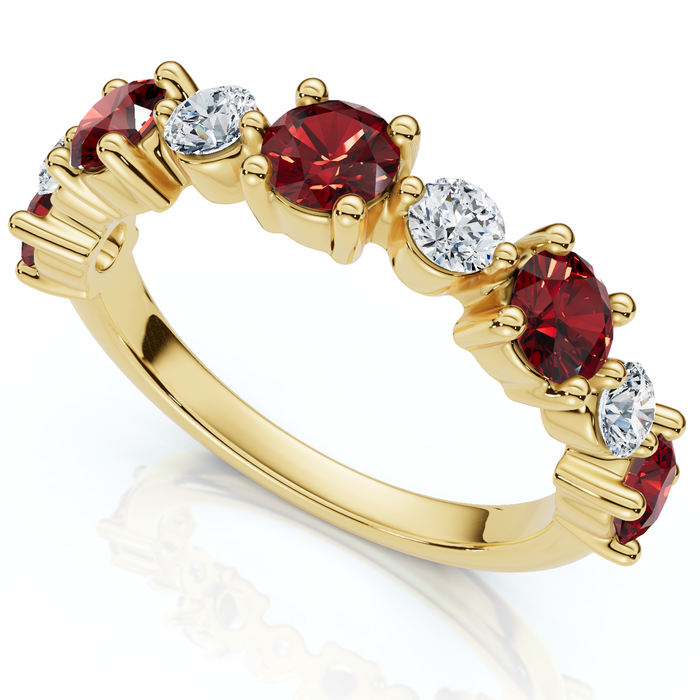 1Ct Sylvia Ruby & Diamond Anniversary Ring Gold Lab Grown