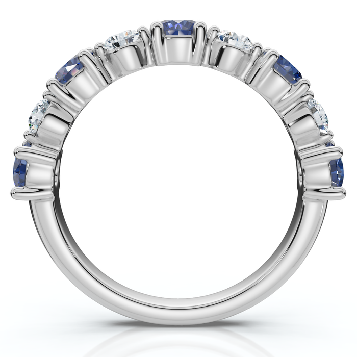 1Ct Sylvia Blue Sapphire & Diamond Wedding Ring Gold Lab Grown