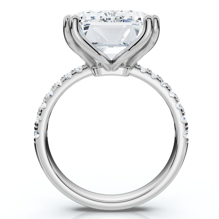 Certified 10.25Ct Emerald Cut Diamond Engagement Ring 14k Gold or PT Lab Grown