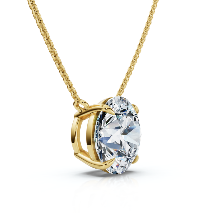 2Ct Round Cut Diamond Solitaire Pendant 14k Gold 18" Women's Necklace Lab Grown