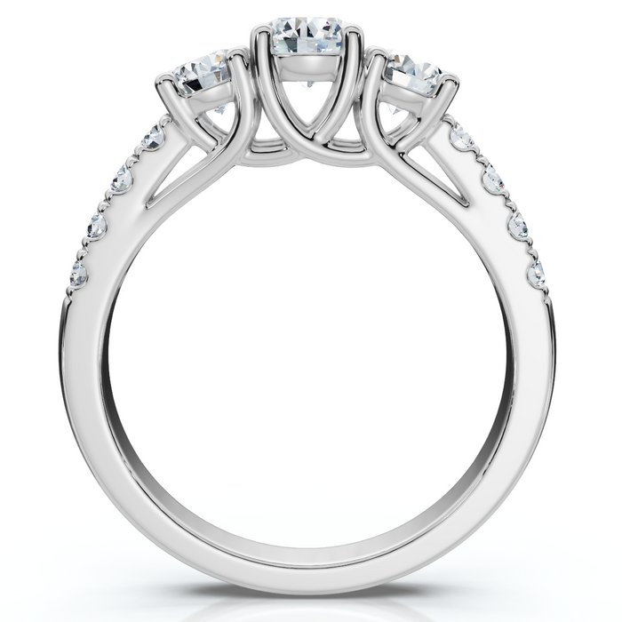 1 1/4Ct Three Stone Diamond Engagement Ring 14k Gold or Platinum Lab Grown