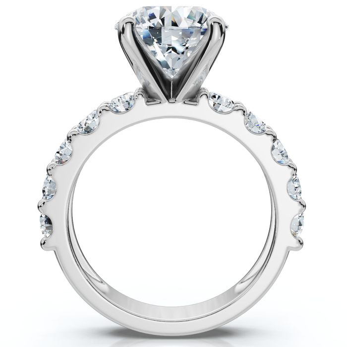 Certified 4Ct Round Cut Diamond Accent Engagement Ring 14k Gold Lab Grown