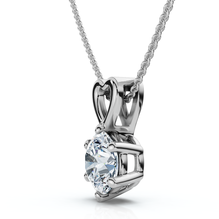 3/4Ct Lab Grown Diamond Solitaire Pendant 14k Gold 18" Necklace & Chain