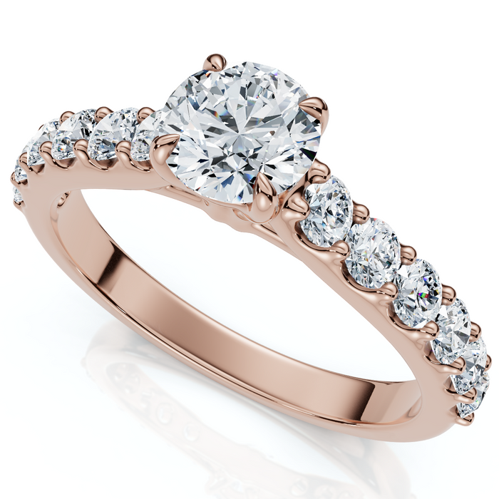 1Ct Pave Cathedral Diamond Engagement Ring 14k Gold Lab Grown