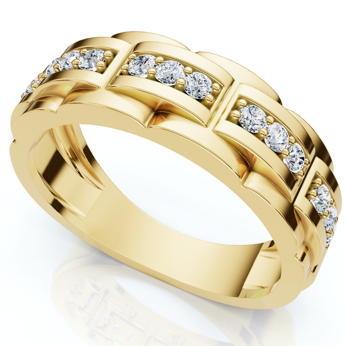 Men's 1/3Ct Diamond Lab Grown Wedding Anniversary Ring Gold