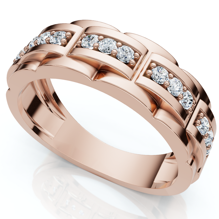 Men's 1/3Ct Diamond Lab Grown Wedding Anniversary Ring Gold