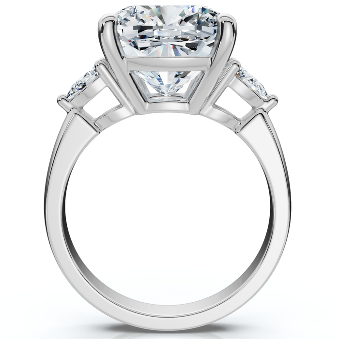 Certified 7 1/3Ct Sharon Square Cushion Diamond Engagement Ring Gold Lab Grown