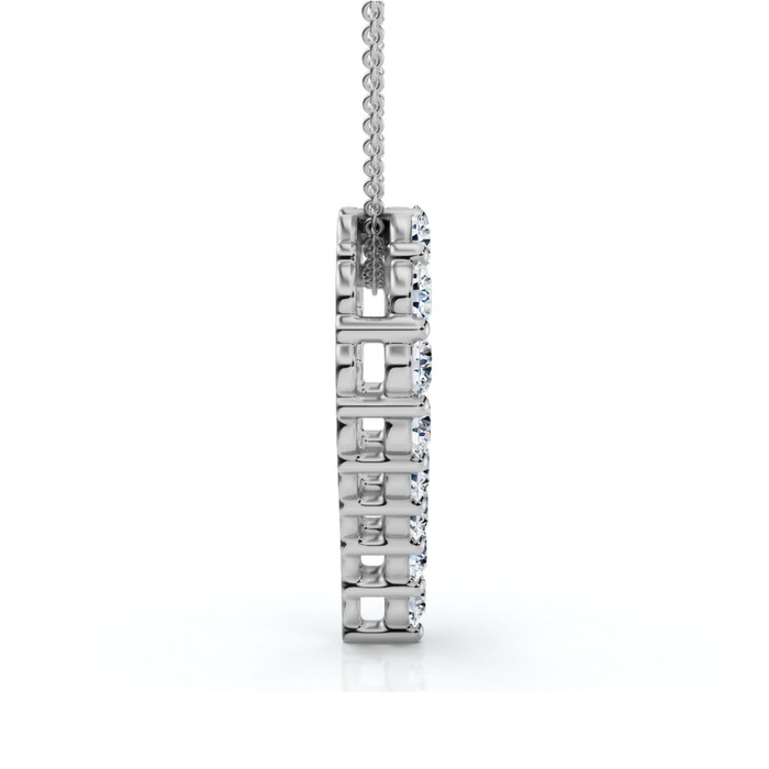 2Ct Diamond Heart Pendant 10k Gold Lab Grown 7/8" Tall Necklace