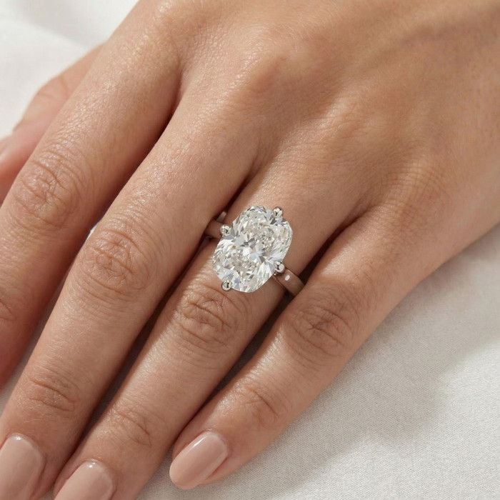 Certified 4Ct Elongated Cushion Diamond Cigar Band Engagement Ring Lab Grown