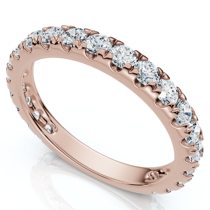 .84Ct Women's Diamond 3/4 Eternity Wedding Ring 14k Gold Lab Grown