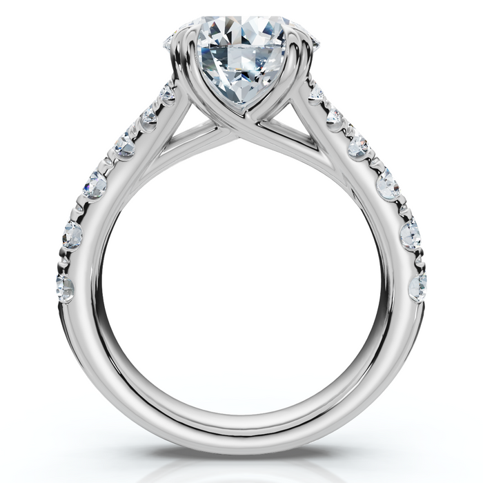 Certified 4Ct Vivian Diamond Engagement Round Diamond Ring 14k Gold Lab Grown