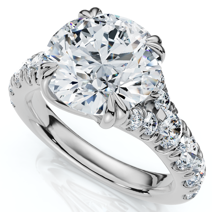 Certified 4Ct Vivian Diamond Engagement Round Diamond Ring 14k Gold Lab Grown
