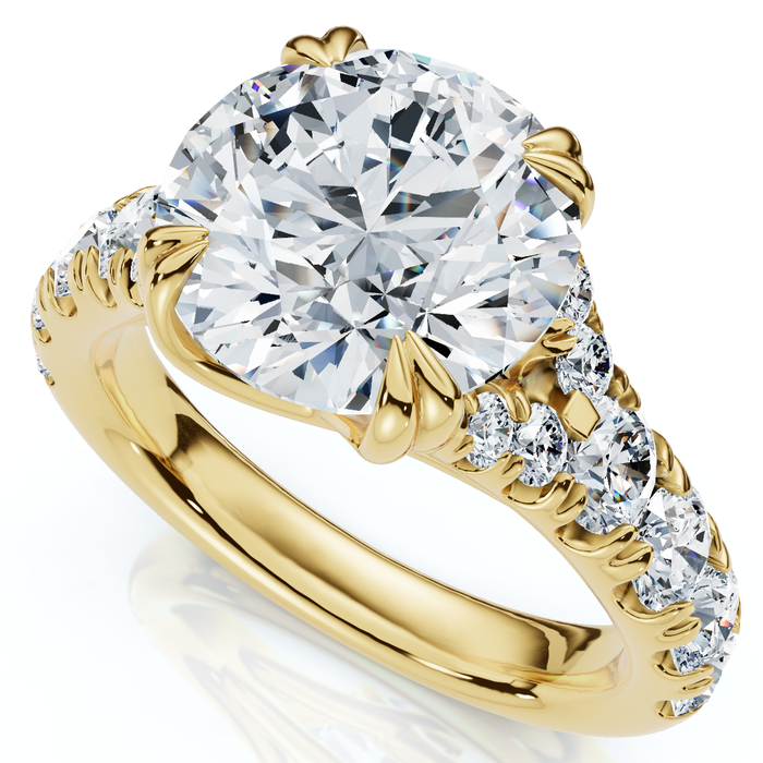 Certified 4Ct Vivian Diamond Engagement Round Diamond Ring 14k Gold Lab Grown