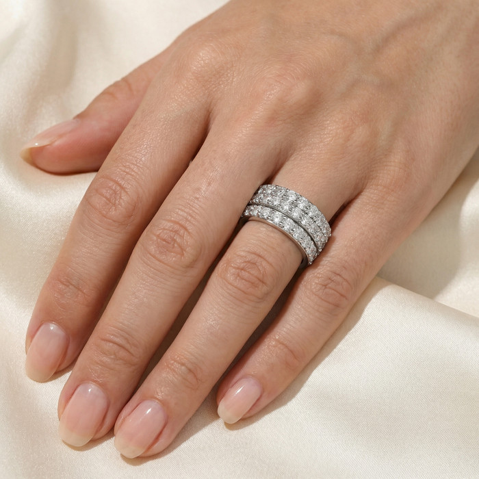 1 3/4Ct Diamond 8mm Wide Chelsea Wedding Ring Anniversary Band Gold Lab Grown