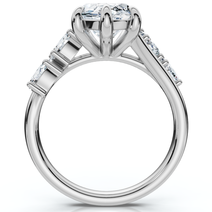Certified 3 1/2Ct Marquise Diamond Montauk Engagement Ring 14k Gold Lab Grown