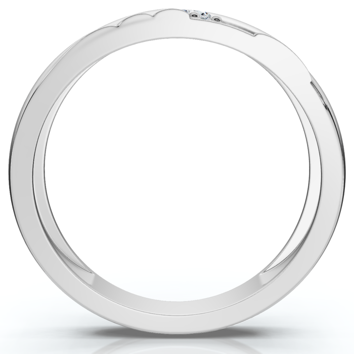 Men's Diamond Three Stone Polished Wedding Ring Gold Lab Grown