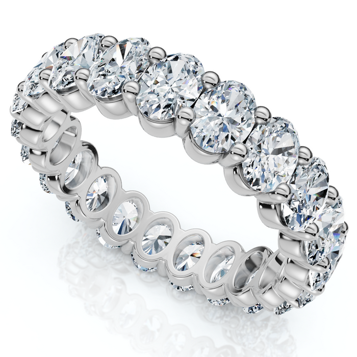 3Ct Oval Diamond Eternity Wedding Ring 14k Gold Lab Grown