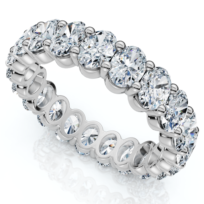 3Ct Oval Diamond Eternity Wedding Ring 14k Gold Lab Grown