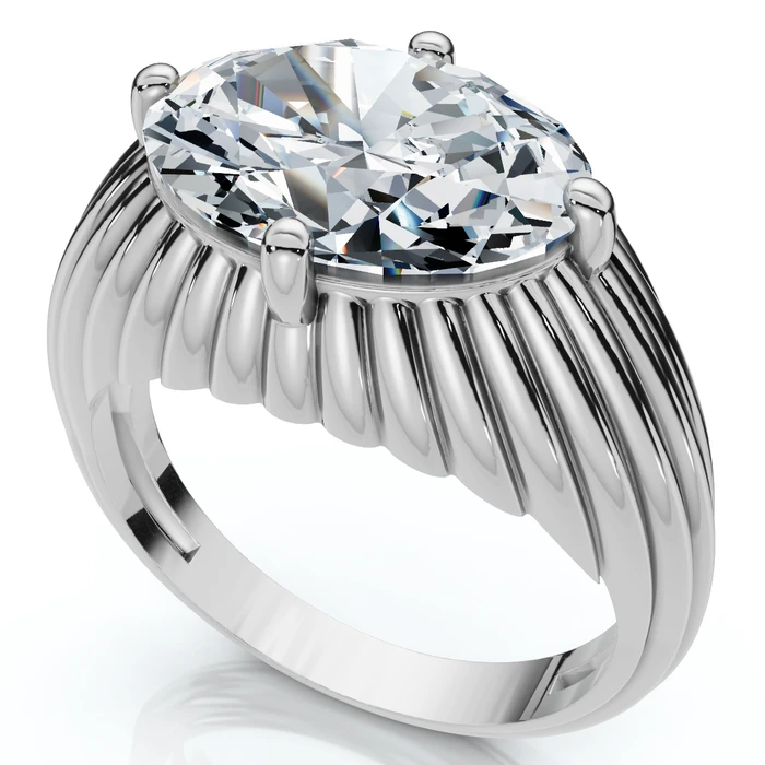 Certified 3Ct Oval Diamond Pam East West Engagement Ring 14k Gold Lab Grown