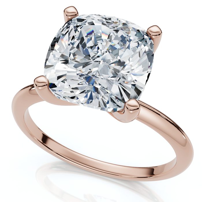 Certified 3Ct Cushion Diamond Solitaire Engagement Ring 14k Gold or Pt Lab Grown