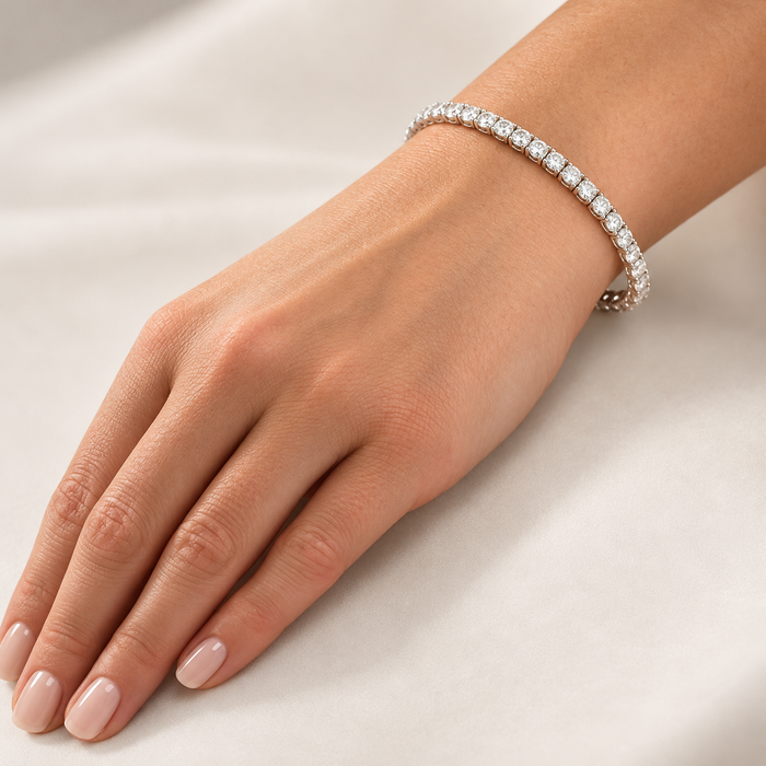 7 Ct T.W. Round Lab Grown Diamond Tennis Bracelet 14K White Gold 7"