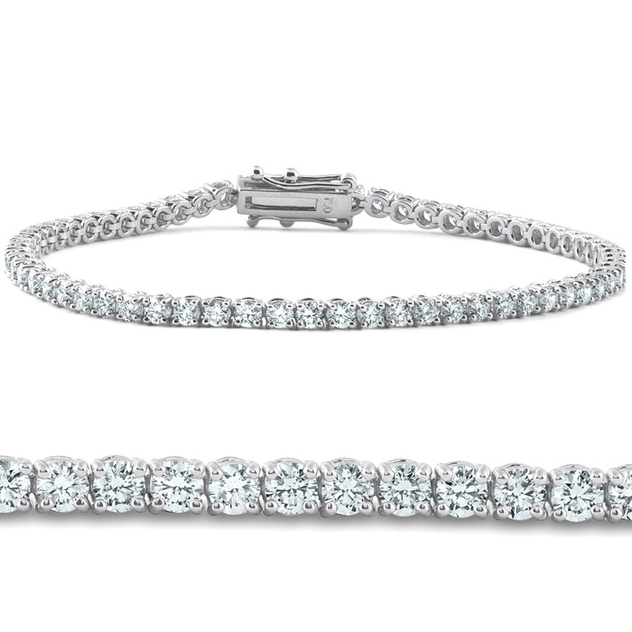 3 ct Diamond Tennis Bracelet 14k White Gold 7" Lab Grown