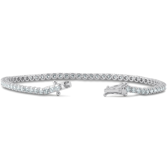 3 ct Diamond Tennis Bracelet 14k White Gold 7" Lab Grown
