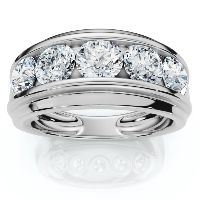 Men's 2Ct Diamond Accented Wedding Anniversary Ring 10k Gold Lab Grown