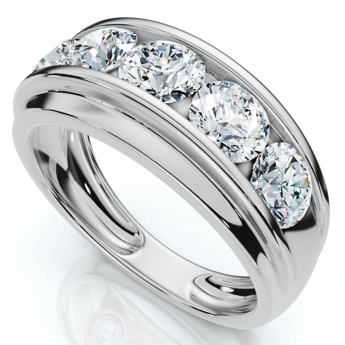 Men's 2Ct Diamond Accented Wedding Anniversary Ring 10k Gold Lab Grown