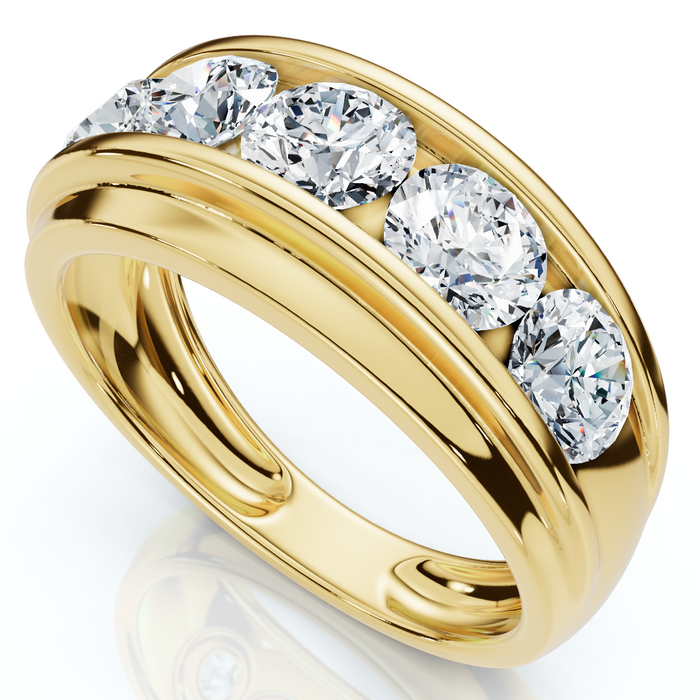 Men's 2Ct Diamond Accented Wedding Anniversary Ring 14k Gold Lab Grown FG/VS