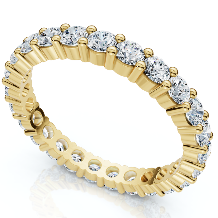 1ct Diamond Eternity Wedding Ring in 14k White, Yellow, Rose Gold Lab Grown