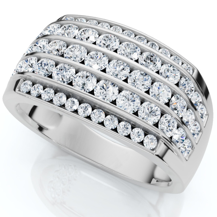 2Ct Men's Diamond Ring in 14k Gold Lab Grown