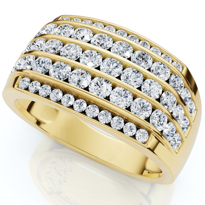 2Ct Men's Diamond Ring in 14k Gold Lab Grown