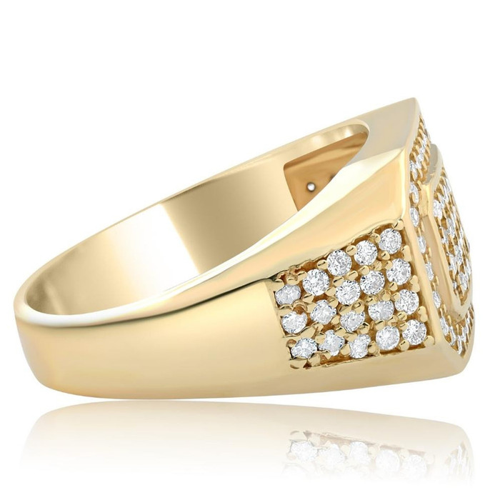 1Ct Men's Diamond Ring in 14k Gold Lab Grown