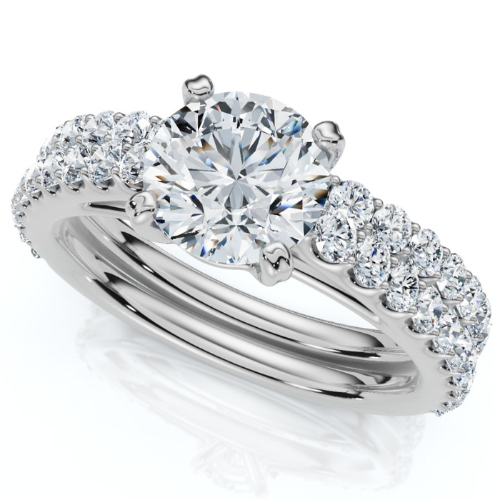 Certified 2 3/4Ct Diamond Engagement Wedding Ring Set 14k Gold Lab Grown