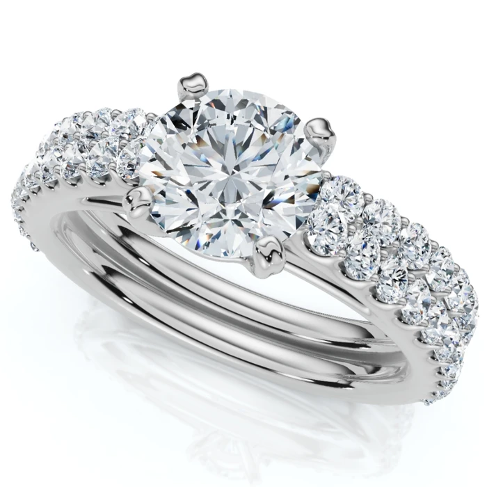 Certified 2 3/4Ct Diamond Engagement Wedding Ring Set 14k Gold Lab Grown