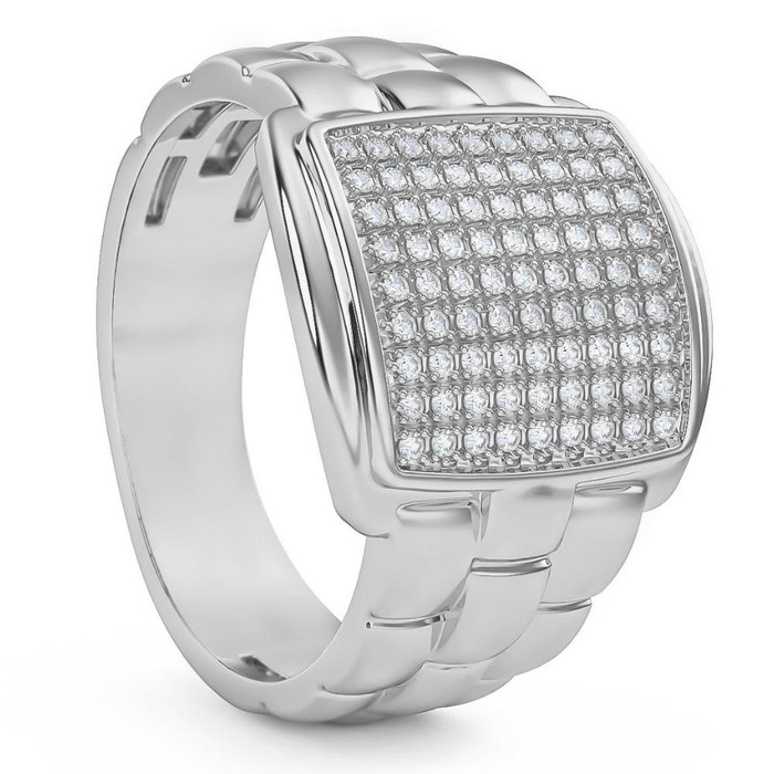 1/4Ct Pave Diamond Men's Wide Ring Lab Grown in White, Yellow, or Rose Gold 1/4Ct Pave Diamond Men's Wide Ring Lab Grown in White, Yellow, or Rose Gold